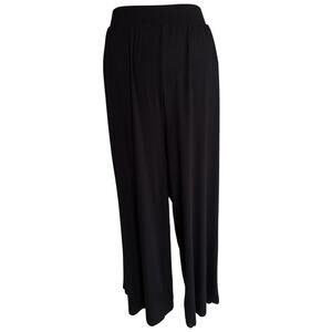 Ava & Viv 2X Black Wide Leg Lounge Pants NWT Elastic Waist Pockets